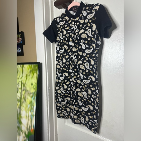 Worn once designer Fred Perry Amy Winehouse Foundation black paisley size UK 8 - Picture 4 of 4